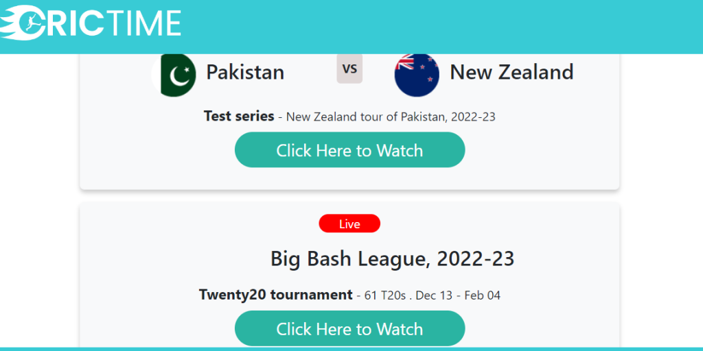 Crictime Live Cricket Streaming for Free Today's Match Live