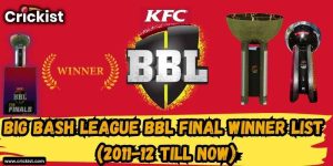 Big Bash League BBL Final Trophy Winners List
