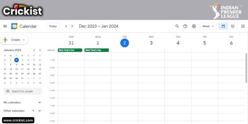 Steps to add IPL in Google Calendar 