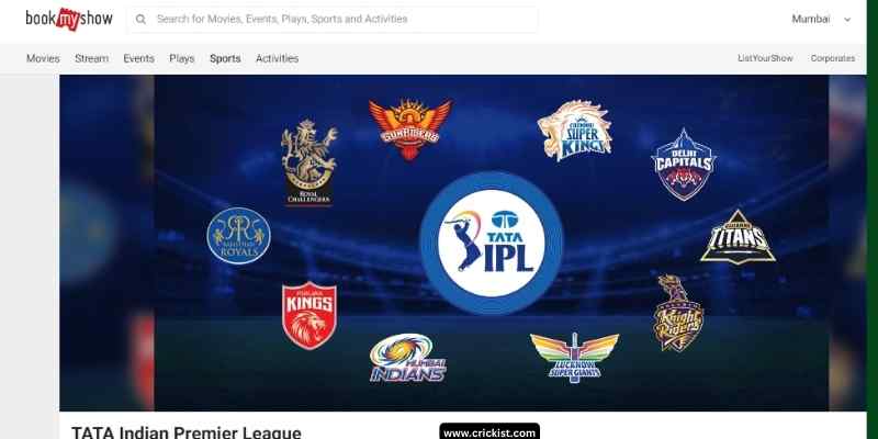 BookMyShow IPL Tickets Booking 