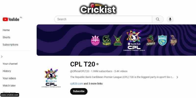 CPLT20 Live Streaming on Official Caribbean Premier League YouTube