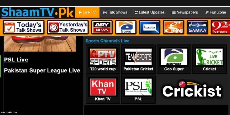 PSL 9 Live Streaming on Shaam TV